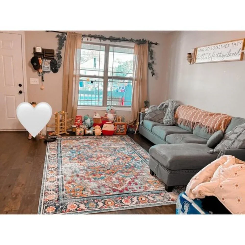New 6x9 Washable Boho Vintage Rug Non-Shedding Carpet for Home & Room Decor